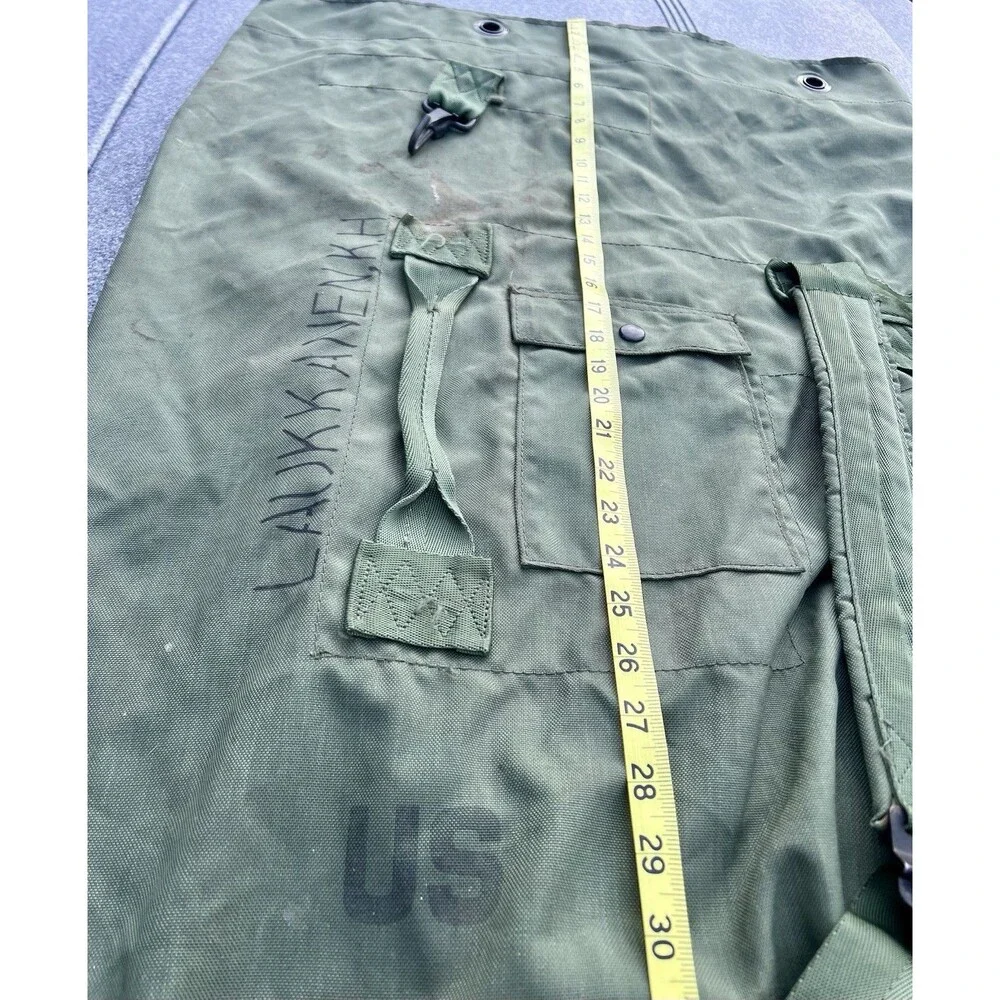 1990s US Military OD Green Sea Bag Backpack Duffel Camping Travel Surplus GI